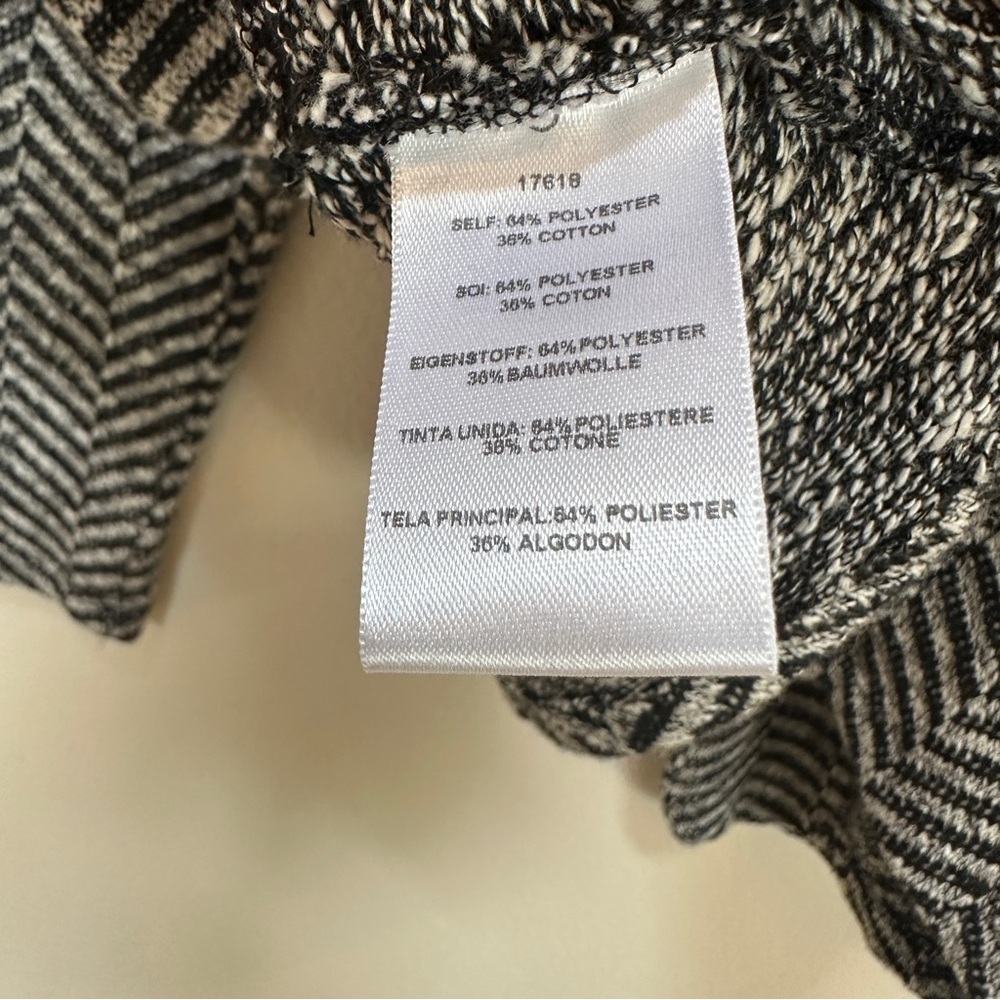 Anthropologie Dolan Black White Chevron Knit Open Blazer Women’s‎ Sz Medium - Picture 4 of 5